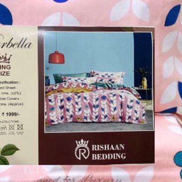 MARBELLA KING BEDSHEET AND 2 PILLOW COVER BEDDING SET♥️ - Picture 2 of 3